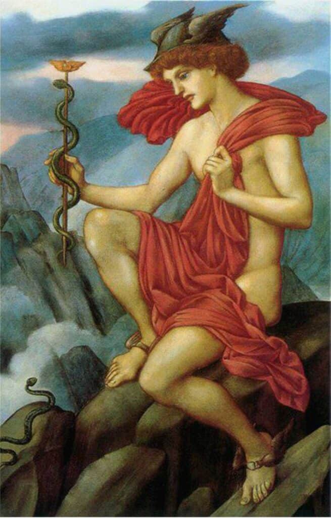 Painting of Hermes with the Caduceus of Mercury